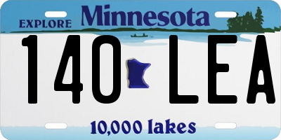 MN license plate 140LEA