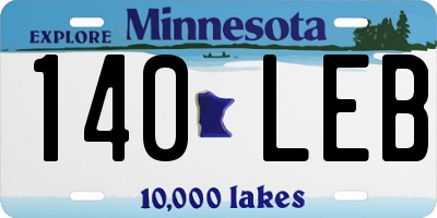 MN license plate 140LEB