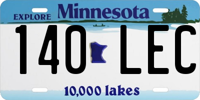 MN license plate 140LEC
