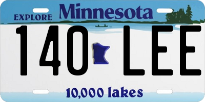 MN license plate 140LEE