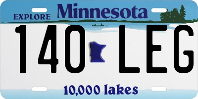 MN license plate 140LEG