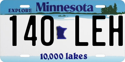 MN license plate 140LEH