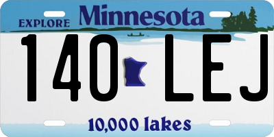 MN license plate 140LEJ