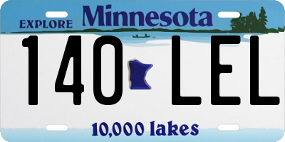 MN license plate 140LEL