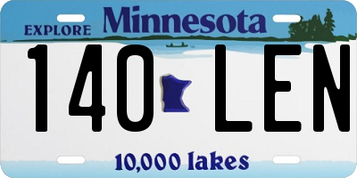 MN license plate 140LEN