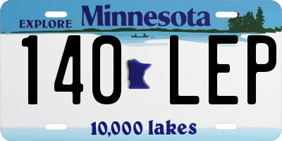 MN license plate 140LEP