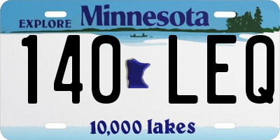 MN license plate 140LEQ