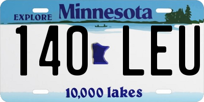 MN license plate 140LEU