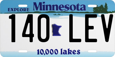 MN license plate 140LEV