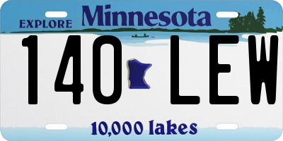 MN license plate 140LEW