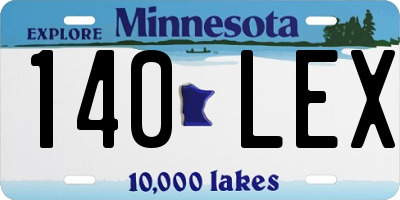 MN license plate 140LEX