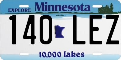 MN license plate 140LEZ