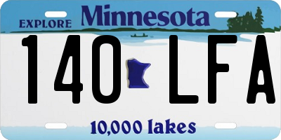 MN license plate 140LFA