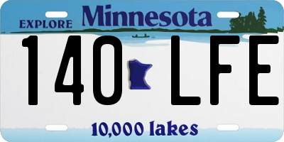 MN license plate 140LFE