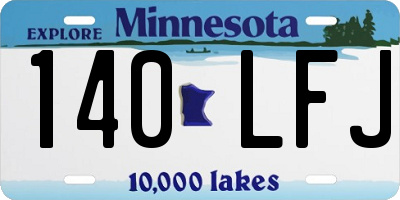 MN license plate 140LFJ