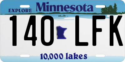 MN license plate 140LFK