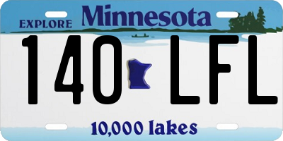 MN license plate 140LFL