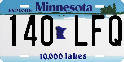 MN license plate 140LFQ