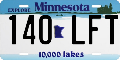 MN license plate 140LFT