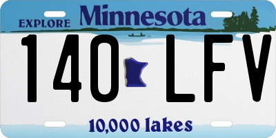 MN license plate 140LFV