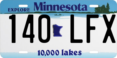 MN license plate 140LFX