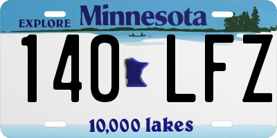 MN license plate 140LFZ