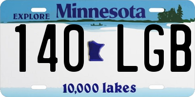 MN license plate 140LGB