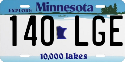 MN license plate 140LGE