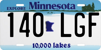 MN license plate 140LGF