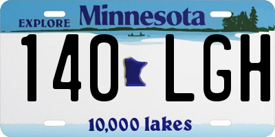 MN license plate 140LGH