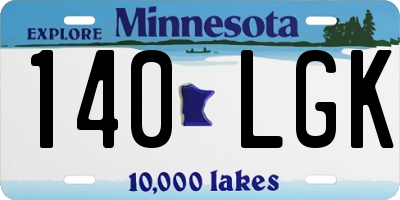 MN license plate 140LGK