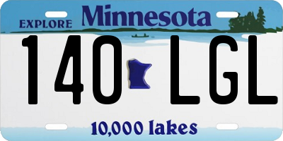 MN license plate 140LGL