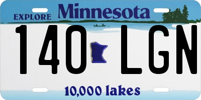 MN license plate 140LGN