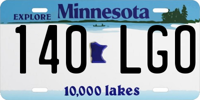 MN license plate 140LGO