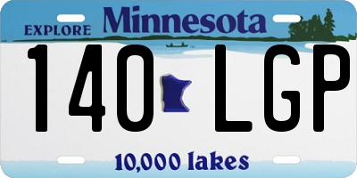 MN license plate 140LGP