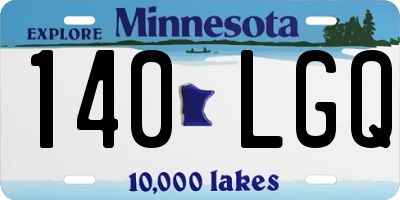 MN license plate 140LGQ