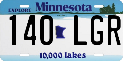 MN license plate 140LGR