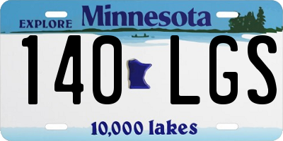 MN license plate 140LGS