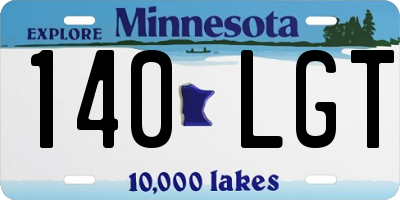 MN license plate 140LGT