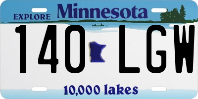 MN license plate 140LGW