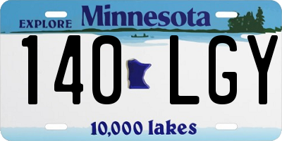 MN license plate 140LGY