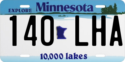 MN license plate 140LHA