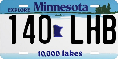 MN license plate 140LHB