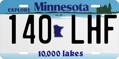 MN license plate 140LHF