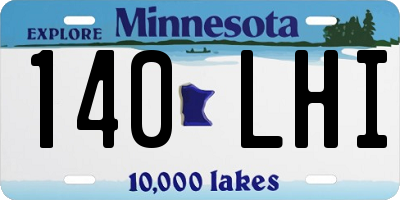 MN license plate 140LHI