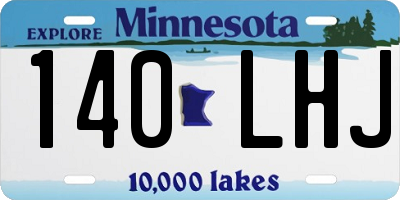 MN license plate 140LHJ