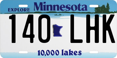 MN license plate 140LHK