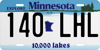 MN license plate 140LHL