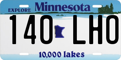 MN license plate 140LHO