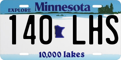 MN license plate 140LHS